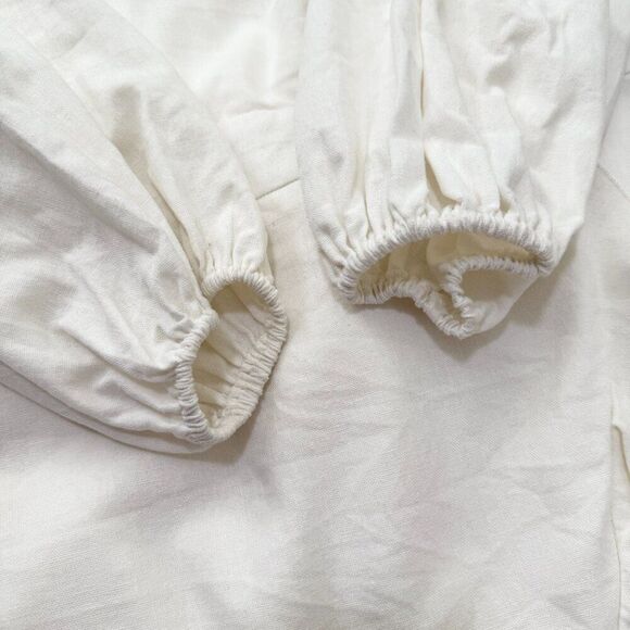 Women Showpo Cant Move On Off Shoulder Mini Linen Blend Dress in White Size 12 - Picture 7 of 12